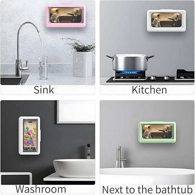 Shower Phone Holder — Waterproof Wall Mount for Bathroom