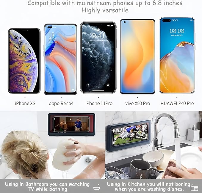 Shower Phone Holder — Waterproof Wall Mount for Bathroom