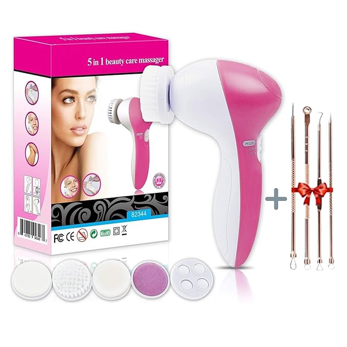 Electric Facial Cleansing Brush — 5-in-1 Skin Care Set