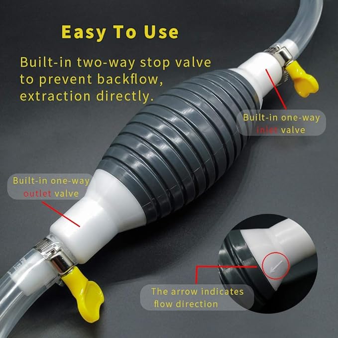 Manual Siphon Fuel Pump — Portable Oil & Water Transfer Kit