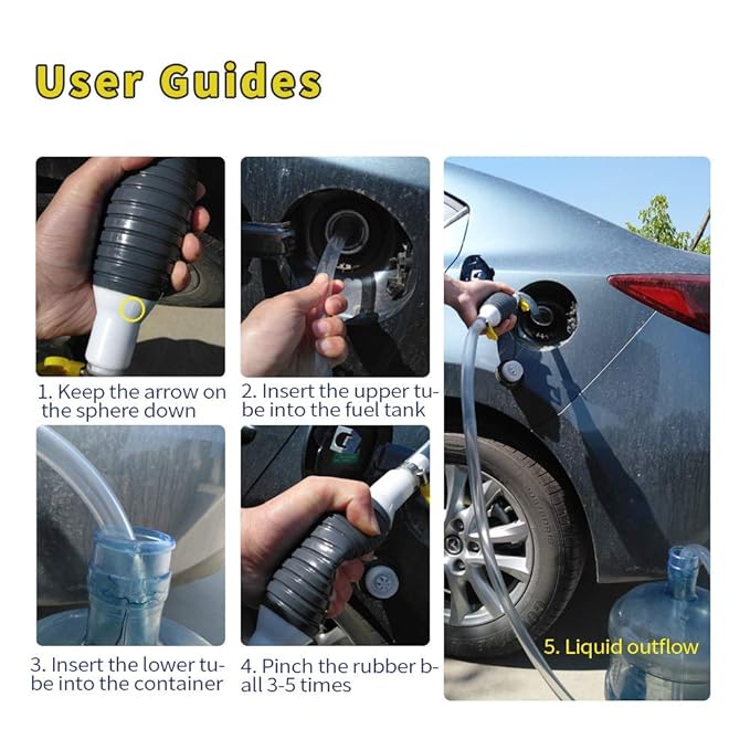 Manual Siphon Fuel Pump — Portable Oil & Water Transfer Kit
