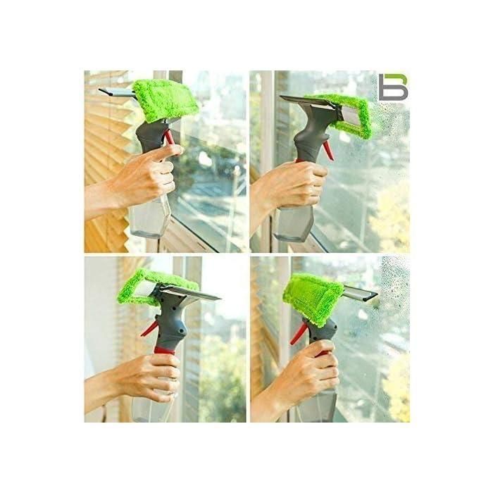 Glass Cleaner Brush — 3-in-1 Spray, Wipe & Squeegee