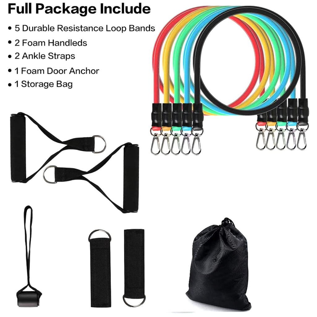 Resistance Band Set — Stackable Up to 110 lbs for Home Gym