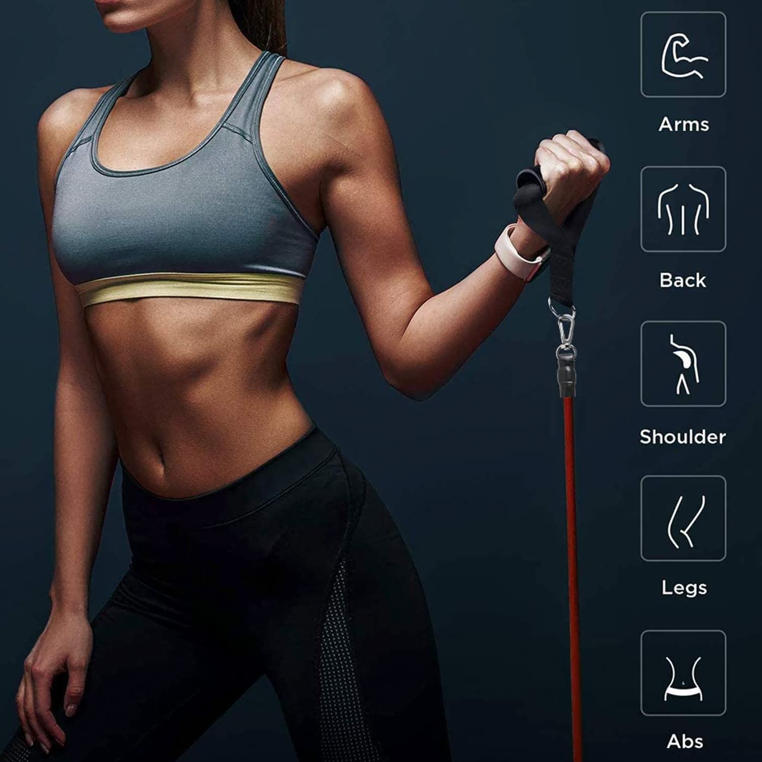 Resistance Band Set — Stackable Up to 110 lbs for Home Gym