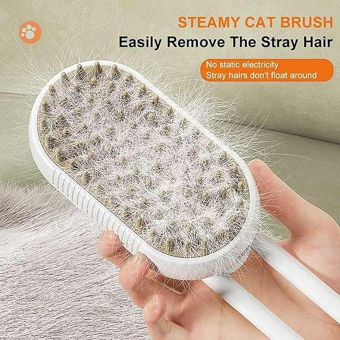 Steam Pet Brush — 3-in-1 Grooming, Massage & Deep Clean