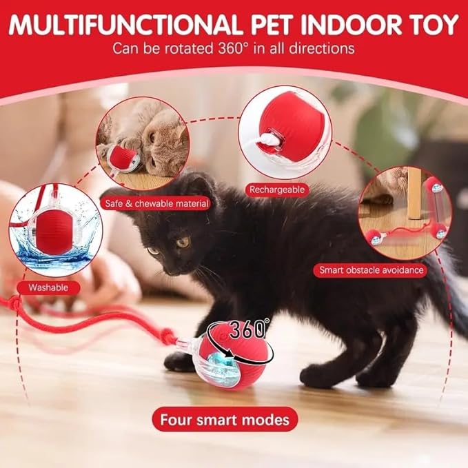 Smart Rolling Pet Ball — 3-Mode Interactive Cat & Dog Toy