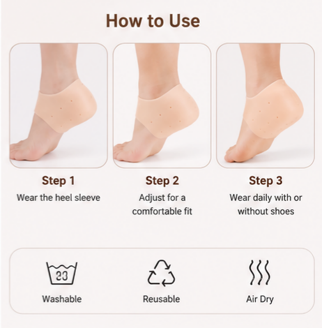 Silicone Heel Pads — Instant Relief for Cracked Heels