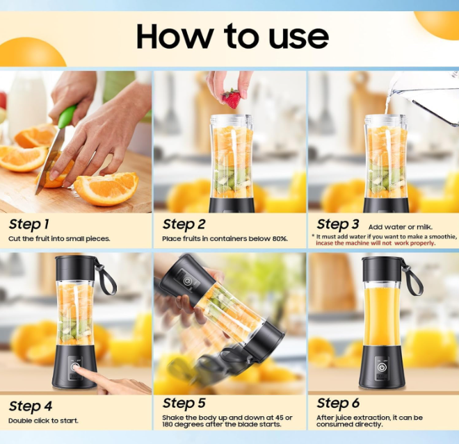Electric Citrus Juicer — USB Rechargeable Portable Juicer