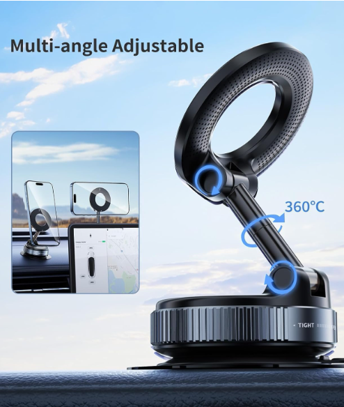 Magnetic Phone Holder — 360° Rotating Mount for Any Surface