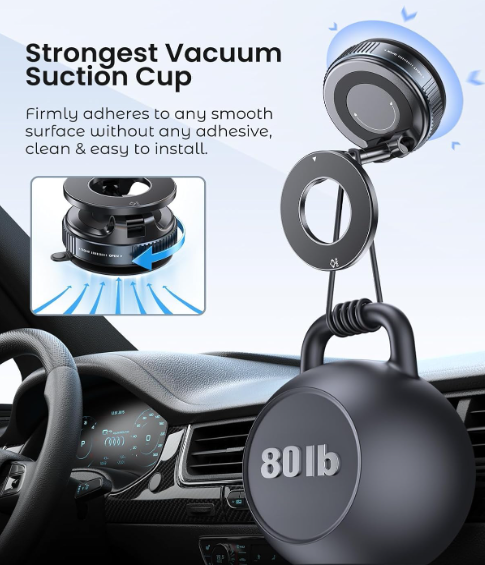 Magnetic Phone Holder — 360° Rotating Mount for Any Surface