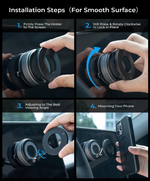 Magnetic Phone Holder — 360° Rotating Mount for Any Surface