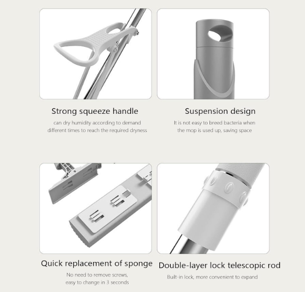 Foldable Squeeze Mop — Multi-Purpose Floor Cleaning Wiper