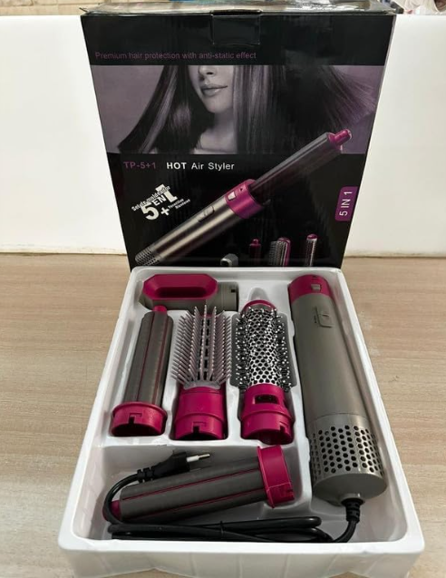 5-in-1 Hot Air Brush — Dry, Style & Straighten in One Tool