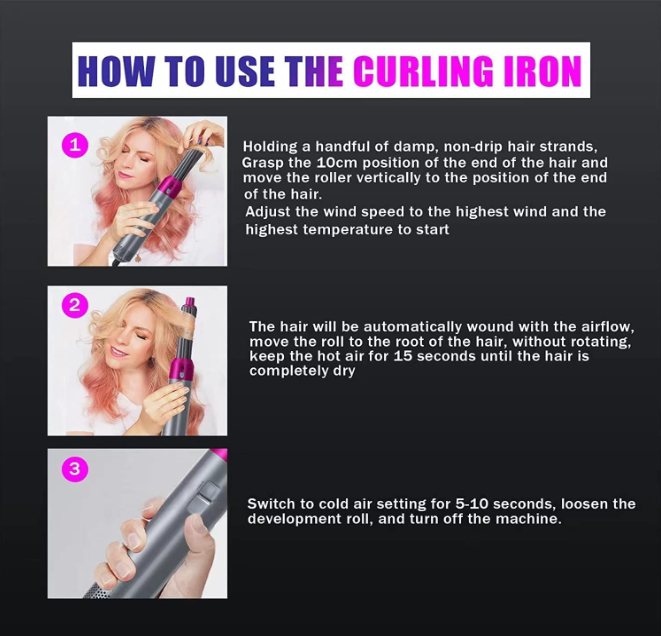 5-in-1 Hot Air Brush — Dry, Style & Straighten in One Tool