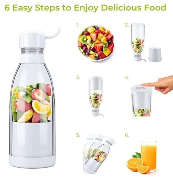 Portable Mini Blender — USB Rechargeable Smoothie Bottle