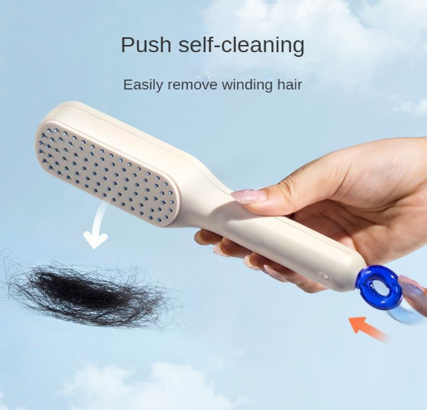Self-Cleaning Hair Comb — Anti-Static Massage Brush