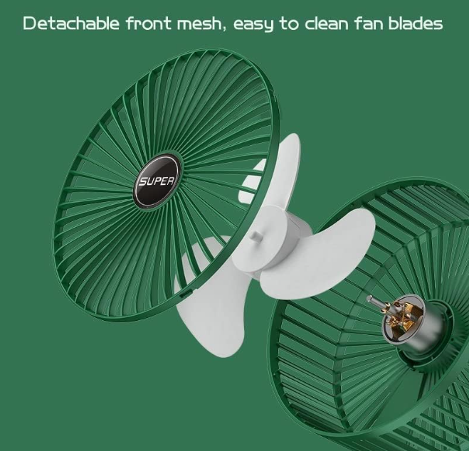 Rechargeable Table Fan — High Speed 2100 RPM Desk Fan