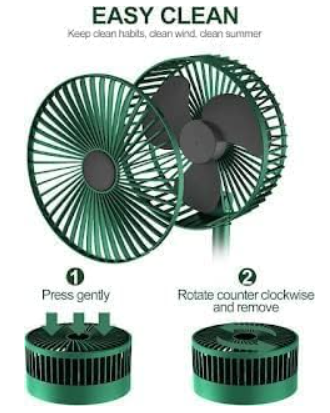 Rechargeable Table Fan — High Speed 2100 RPM Desk Fan