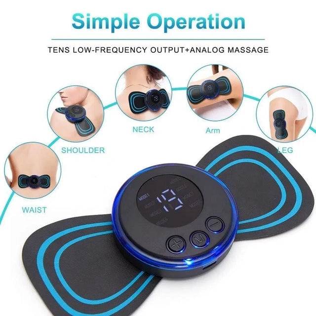 Mini Body Massager — 8 Modes, 19 Levels for Pain Relief