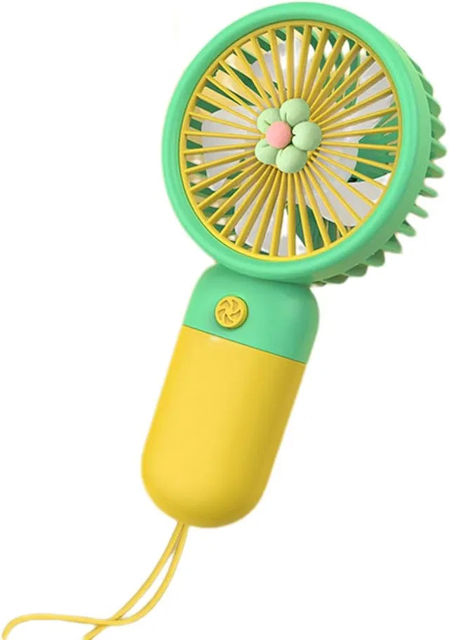 Handheld Portable Fan — USB Rechargeable Quiet Flower Fan