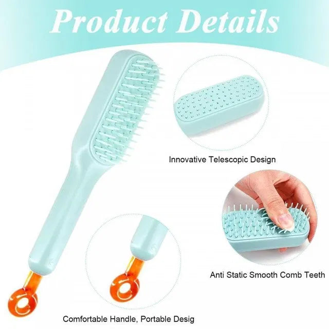 Self-Cleaning Hair Comb — Anti-Static Massage Brush