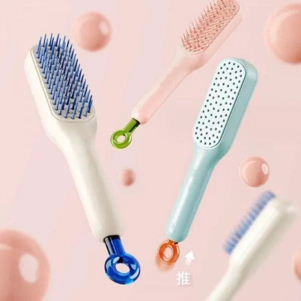 Self-Cleaning Hair Comb — Anti-Static Massage Brush