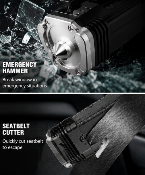 LED Tactical Flashlight — 8-in-1 Rechargeable Torch